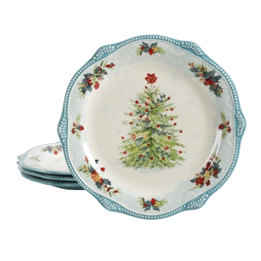 Pioneer woman cheerful lace salad plate 8.54” 4 pc set new